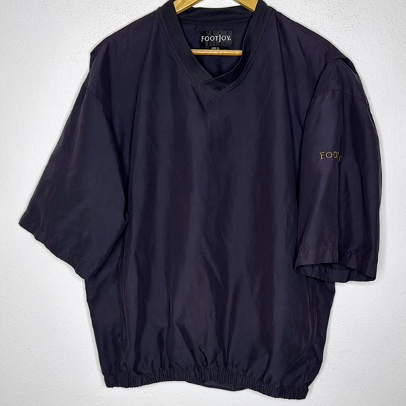FootJoy Windbreaker Large black Short Sleeve Pullover V-Neck Golf - Picture 1 of 6
